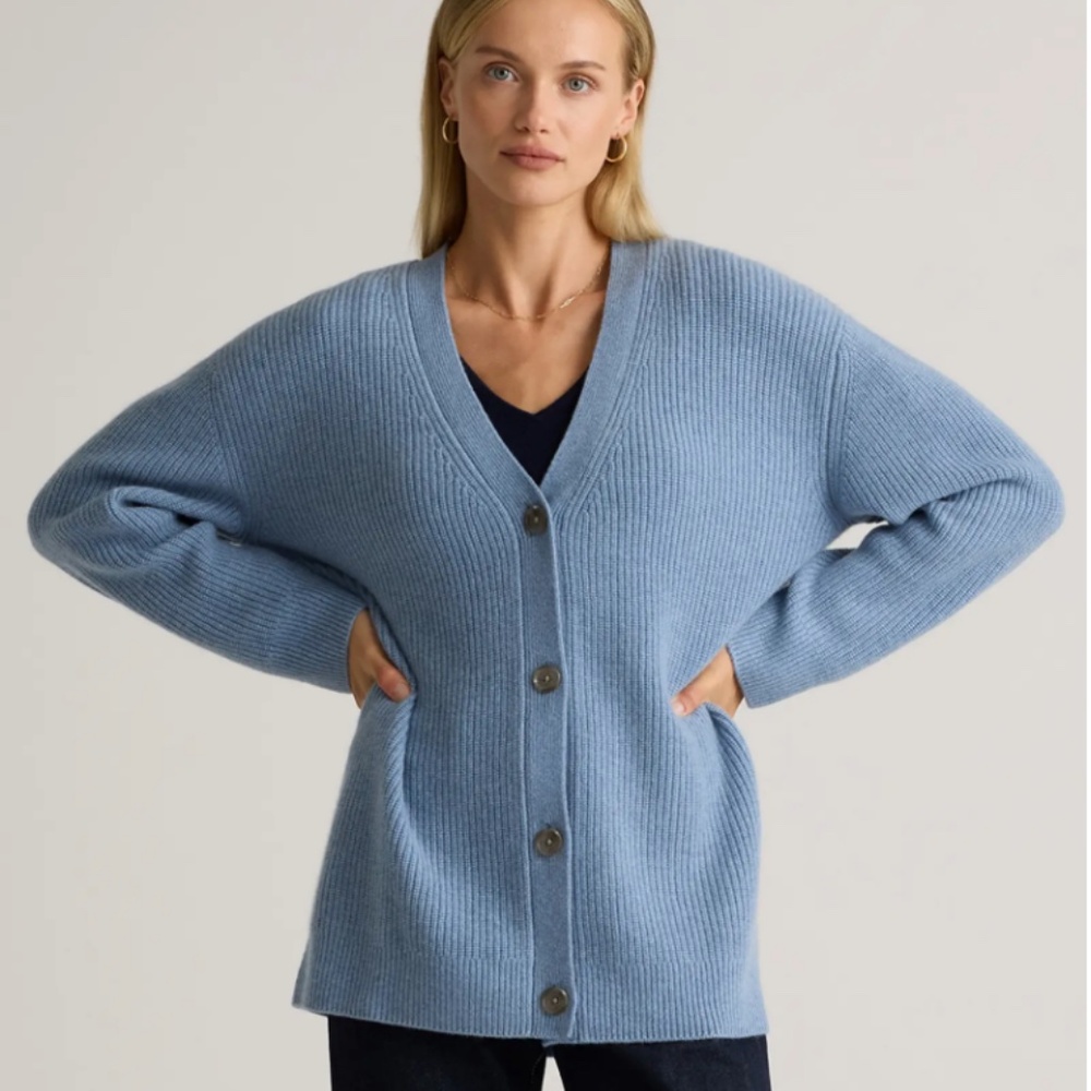 Quince Cashmere Oversized Boyfriend Cardigan Sweater Size M - NWT